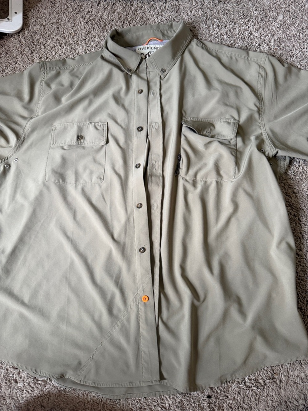 Men’s Short Sleeve Button-Down Shirt - Olive Green